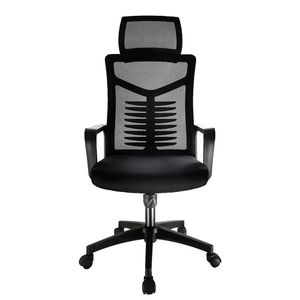 Silla de <span class=keywords><strong>Oficina</strong></span> Ajustable con Respaldo Alto, Malla de Tela Tipo Espina de Pescado, Reposacabezas Giratorio para Conferencias y <span class=keywords><strong>Trabajo</strong></span> con Computadora - Product Image 2