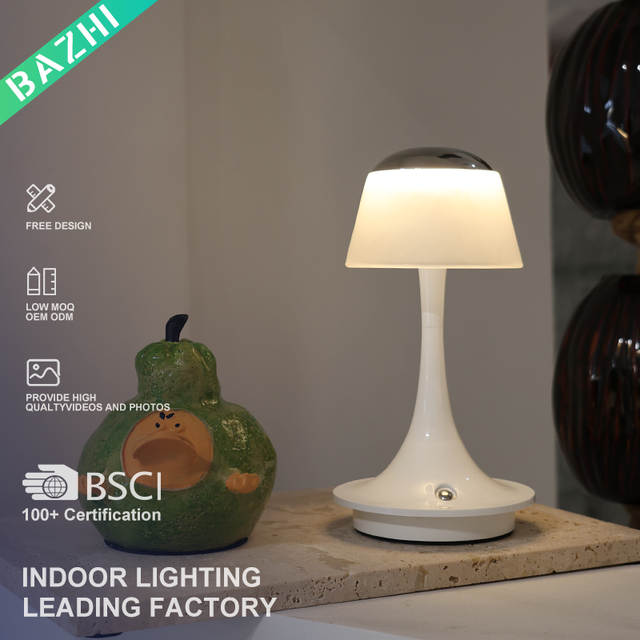 Minimalist LED Cream Color Mini Hemispherical Touch Dimmable USB Table Lamp Compact Size Small Space Bedside Reading Night Light