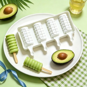 4-Cup Spiral Ice Cream Mold Food Grade Silicone DIY Popsicle Chocolate Mold White 4-Cavity - Product Image 1