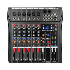 Mezclador de Audio de 6 Canales, Alimentación Phantom 48V, Reproductor de MP3 USB Integrado, Soporte OEM, Consola de DJ para Grabación en Estudio - Product Image 1