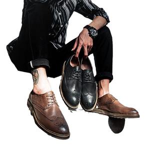 Zapatos Derby Brogue de Cuero de Grano Completo de Alta Gama para Hombre, Impermeables, Transpirables, con Cordones, Impresión Láser, Suela de Goma Suave, para Oficina y Carrera Profesional - Product Image 5