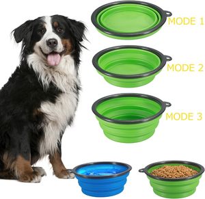 <span class=keywords><strong>Comsun</strong></span> mangkuk anjing lipat, 2 pak ekstra besar dapat dilipat cangkir PC piring perjalanan portabel biru hijau makanan kucing peliharaan Air - Product Image 1