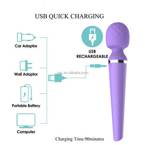 SacKnove Mejor Usb Eléctrico Masaje de Manos Potente <span class=keywords><strong>Motor</strong></span> Vibración Silicona Juguetes Sexuales Cuerpo Av Vibrador Masajeador Para Parejas Mujeres - Product Image 6