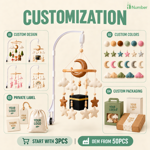 Mobile <span class=keywords><strong>de</strong></span> berceau Nuage Étoilé Rose en stock, faible MOQ 3 pièces, reapprovisionnement en gros et logo personnalisé disponibles - Product Image 4