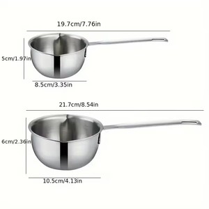 Mini-casserole de cuisine en acier inoxydable 304, anti-éclaboussures, pour lait et huile chaude, petite casserole épaissie pour usage domestique - Product Image 5