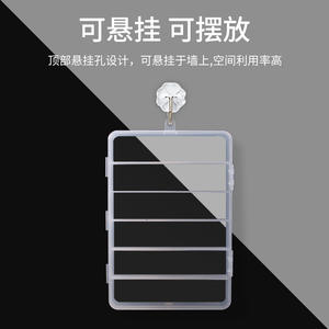 Boîte à leurres transparente en plastique à six compartiments, étui de rangement portable pour matériel de pêche à un seul côté avec trou de suspension - Product Image 1
