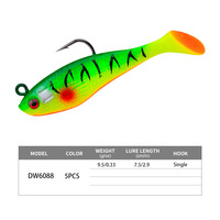 Leurre souple en silicone en forme de T 75cm 95g pour bar, artificiel bionique avec hameçons, pour la pêche en mer et en bateau, en stock