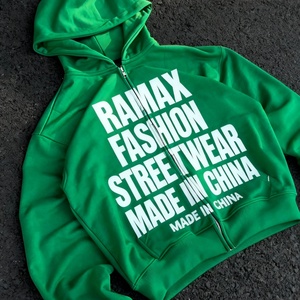 Sudadera con Capucha Corta Extra Grande de Alta Calidad, Ecológica, Unisex, con Logotipo Personalizado, Algodón Personalizado de 500 g/m² - Product Image 2