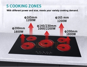 Estufa de Vitrocerámica Integrada de 5 Quemadores con Certificación CB, Nuevo Diseño, Electrodoméstico de Cocina para Uso Doméstico - Product Image 3