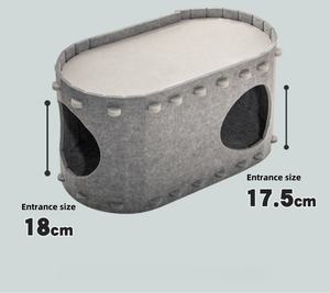 2 Verdiepingen Tellend Vilten Kattengrotbed Voor Meerdere Grote Katten Klauwbaar Krasbestendig Kiekeboe Kattenhuis En Appartementen - Product Image 6
