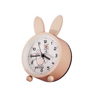 Học sinh mới phim hoạt hình tai thỏ kim loại dạ quang hoạt động đồng hồ báo thức hiện đại đơn giản phòng trang trí đồng hồ bàn - Product Image 5