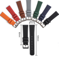 Bracelet de montre en caoutchouc fluoré FKM de qualité supérieure - Certifié ISO 9001, 22 mm 20 mm, étanche et résistant à la transpiration pour montres de plongée sportives