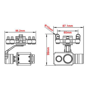 Tarot TL3T21 Cámara con Gimbal de 3 Ejes, Cámara Termográfica de 640x640 y Cámara de Luz Visible para Drones RC, Inspección de Energía y Lucha Contra Incendios - Product Image 6
