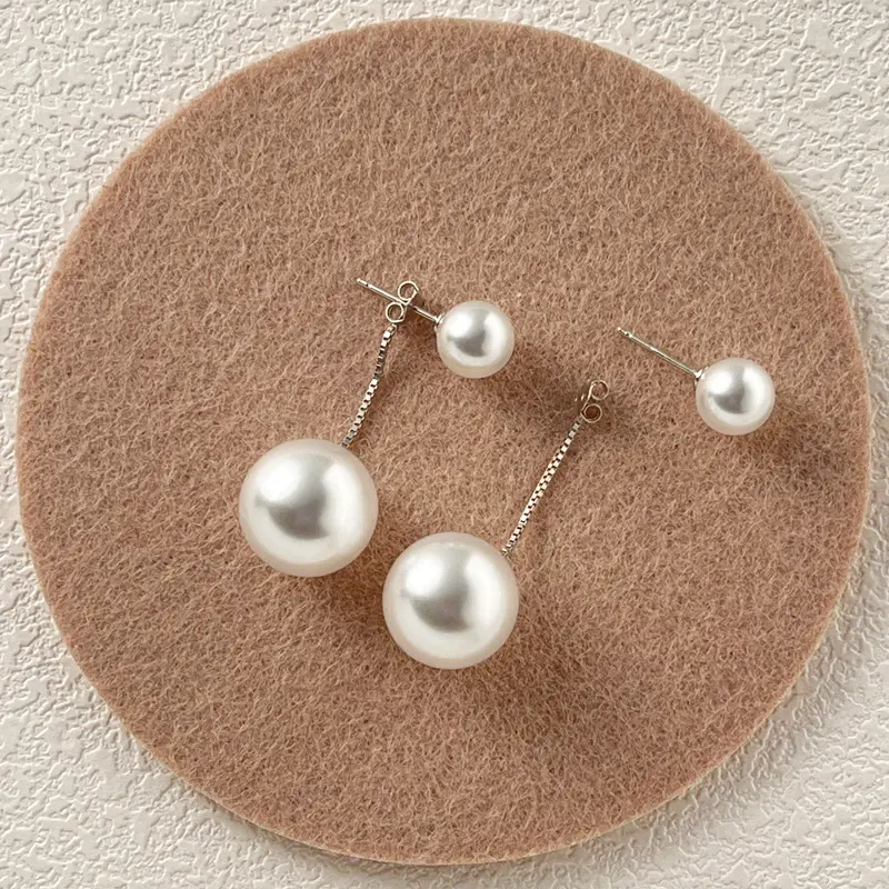 JoyEver elegante pendiente largo con borlas pendientes de perlas de agua dulce de Plata de Ley 925 para mujer