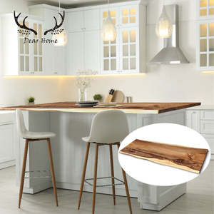 Personalizado de alta calidad restaurante de muebles de madera maciza mesa de comedor tablón de madera de <span class=keywords><strong>nogal</strong></span> natural <span class=keywords><strong>encimera</strong></span> - Product Image 1