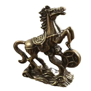 Brass ornaments home table tea pet pure copper handicrafts horse to success zodiac horse
