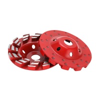 Diamant Double rainure transversale Segment disque de meulage tasse roue métal collé pour granit béton et carrelage