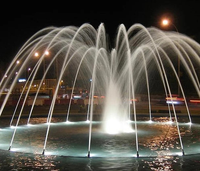 Fontaine Dansante Ronde pour Décoration d'Extérieur, Facile à Installer, Fontaine Musicale en Acier Inoxydable pour l'Extérieur