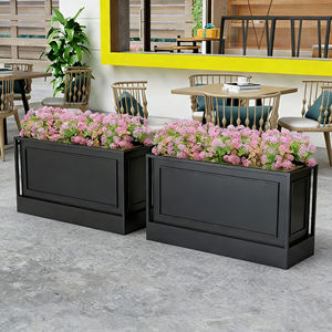 Grand <span class=keywords><strong>bac</strong></span> à plantes en métal d'extérieur, en fer et acier inoxydable, rectangulaire, pour aménagement paysager, décoration de jardin - Product Image 5