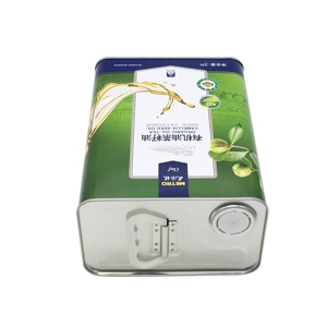 Fournisseur d'usine : Boîtes rectangulaires en fer blanc de 3L pour huile de cuisson et huile d'olive, avec impression offset, logo personnalisé, emballage alimentaire de qualité. - Product Image 5
