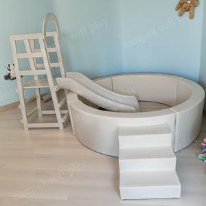 บ่อบอลทรงกลมสีขาวสำหรับเด็ก พร้อมสไลเดอร์ สำหรับเล่นในร่ม/กลางแจ้ง เหมาะสำหรับเช่าจัดงานปาร์ตี้ - Product Image 2