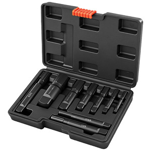 Kit d'extraction de boulons cassés pour tuyaux d'eau, ensemble de 9 pièces, extracteur de douilles impériales en acier au chrome-molybdène, outil de réparation DIY - Product Image 1