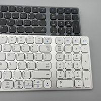 Nouveau clavier sans fil mince à 80 % de taille, double mode 2,4 GHz 4 BT, 98 touches en alliage d'aluminium, clavier à ciseaux, deux zones, fonctionne pour Apple