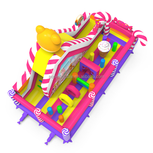 Carrera de obstáculos inflable de oso de caramelo para niños, fiesta, salto, Castillo de rebote, tobogán combinado, casa de rebote inflable al aire libre, parque infantil - Product Image 4