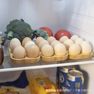 Wooden Egg <b>Tray</b> Solid Wood 6 Holes For Refrigerator Kitchen Countertop <b>Storage</b> - Product Image 4