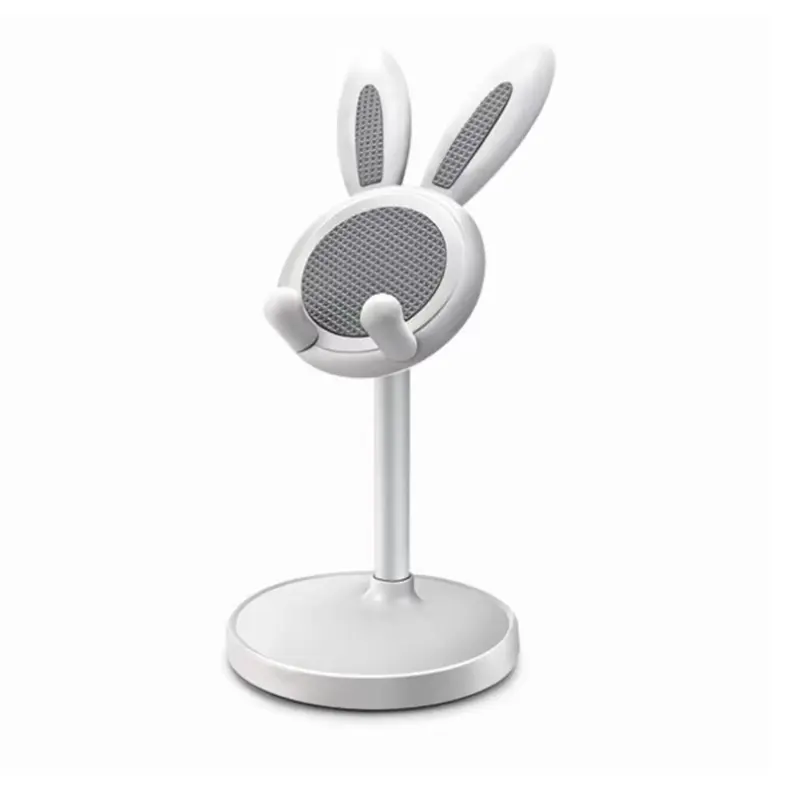 Supporto telescopico per telefono da tavolo per cartoni animati supporto per anello per cellulare con Design a coniglio divertente per scrivania