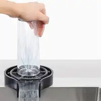 שחור זכוכית כוסות צנצנת ובקבוקים השיש מכונת כביסה שתיית מנקה פלסטיק Rinser זכוכית-Rinser