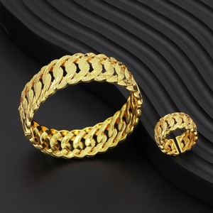 JXX Venta al por Mayor, Brazaletes Chapados en Oro de 24K, Brazalete Abierto Hueco de Latón, Brazaletes Árabes de Dubái para Bodas, para Mujer - Product Image 4