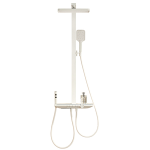 Sistema de ducha y grifería digital moderno de pared con columna mezcladora y estante de almacenamiento - Product Image 2