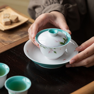 Guanlan Ceramics Round Teapot Holder Heat Resisting <b>Tea</b> Table Dry Brewing Tray Teapot Care Mat <b>Tea</b> <b>Set</b> Accessories - Product Image 1