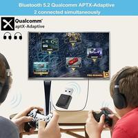 Adaptador USB Inalámbrico 5.2 para PS5 y Consolas de Videojuegos con Baja Latencia y Transmisor de Audio Inalámbrico AptX-Adaptive para Auriculares