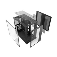 JNP pabrik OEM kipas pendingin catu daya sistem air hitam putih Atx Menara menengah Pc Gaming sarung komputer kaca Tempered