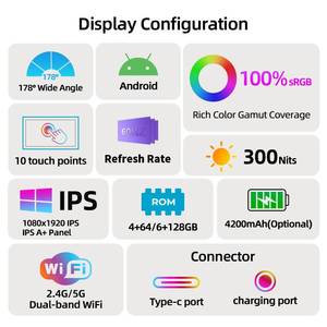 21.5 Inch Smart Tv Display With <b>Bag</b> Android 15 Touch Screen Portable <b>Tablet</b> Interactive Monitor for Business Portable Laptop Dis - Product Image 3