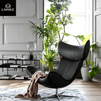 Fauteuil de salon pivotant moderne à dossier haut avec repose-pieds, en cuir, fauteuil individuel de détente, mobilier de salon personnalisable