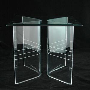 قاعدة طاولة الطعام من الأكريليك الشفاف على شكل حرف V قاعدة طاولة كلاسيكية على شكل حرف V قاعدة طاولة مخططة على شكل حرف V - Product Image 2