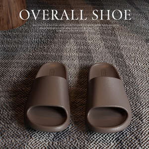 Men's eva leather texture flip-flops feel like stepping on poop. Women's anti-slip bathroom for home use, no smelly feet. - Product Image 2