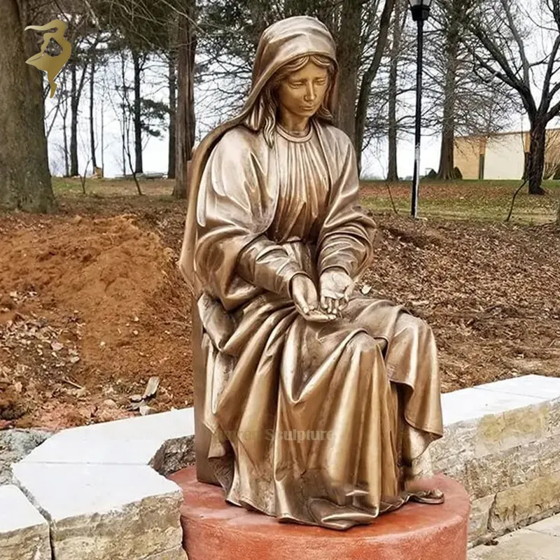 Kirchen dekoration Religiöse Skulptur Sammlung Bronze Selige Jungfrau Maria Statue zum Verkauf