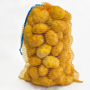 Pacotes de legumes de batata personalizados, 50*80cm 25kg 30kg batata cebola frutas saco de malha de raschel pe