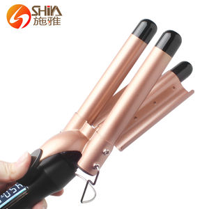 Ondas péché <span class=keywords><strong>calor</strong></span> para el pelo rizador de 3 tubos amzgirl soie grand baril <span class=keywords><strong>cheveux</strong></span> waver vague bigoudi 3 baril ionique fer à friser - Product Image 3