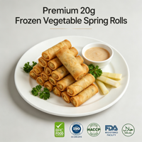 Nouilles de printemps surgelées IQF, faibles en calories, prêtes à cuisiner, certifiées Halal, compatibles friteuse à air, vente en gros B2B