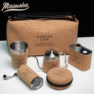 Ensemble de cafetière de camping personnalisable, kit portable avec moulin à café manuel et bouilloire à verser, sac de transport inclus, vente en gros - Product Image 1