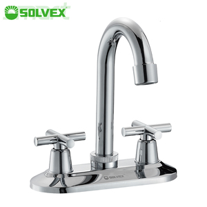 Solvex <span class=keywords><strong>2025</strong></span> hot-Bán Tùy Chỉnh DIY Touchless Lạnh Nước Nóng Lưu Vực Vòi Nước Đôi Xử Lý Double-Lỗ Sàn Gắn Lưu Vực Mixer - Product Image 1