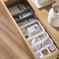Ensemble de 8 organiseurs de tiroirs multifonctions en PP transparent, bacs de rangement pour maquillage, chambre, cuisine, bureau, nourriture et bijoux