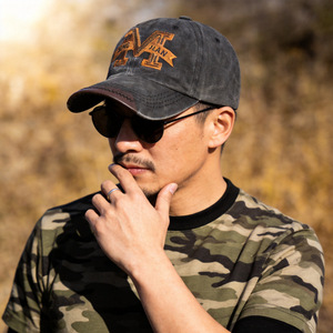 Stylish Embroidered Grey Baseball Cap Washed Distressed Retro Style Unisex Canvas <b>Sunscreen</b> Breathable Windproof Sunshade - Product Image 1