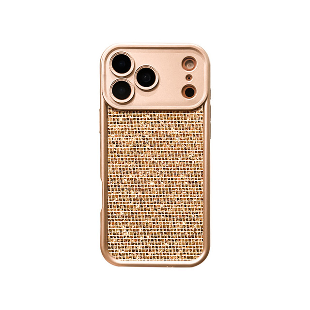 Champagne gold glittering film case for iPhone 17 Pro Max phone case, iPhone 15 silicone, 16 luxury, 14 new female style, 13.