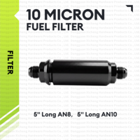 Filtre à carburant EFI 10 microns, 5 pouces de long, AN8 AN10, en aluminium billette, en ligne